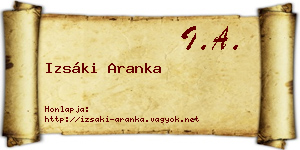 Izsáki Aranka névjegykártya
